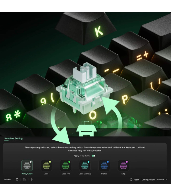 Akko MonsGeek FUN60 Pro-ST White Glare Magnetic 