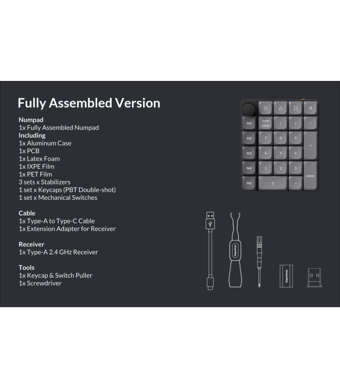 Keychron K0 Max Black QMK Banana Switch NumberPad 
