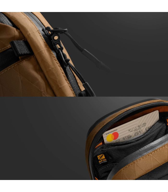 tomtoc Aviator-T37 Travel Crossbody Bag X-Pac Brown 1.3L