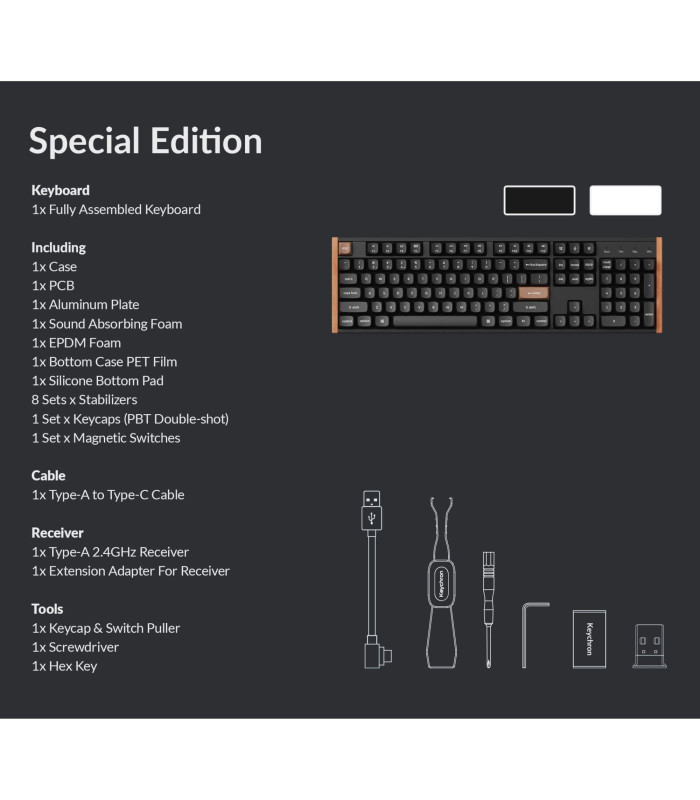 Keychron K10 HE Black Wood Magnetic Switch (US)