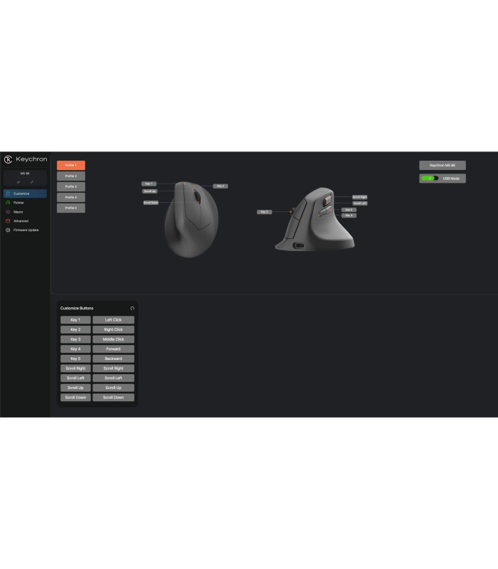 Keychron M5 Wireless Ergonomic Mouse Black (8K)