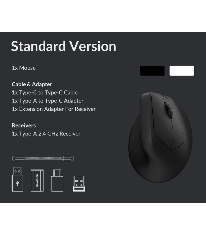 Keychron M5 Wireless Ergonomic Mouse Black (8K)