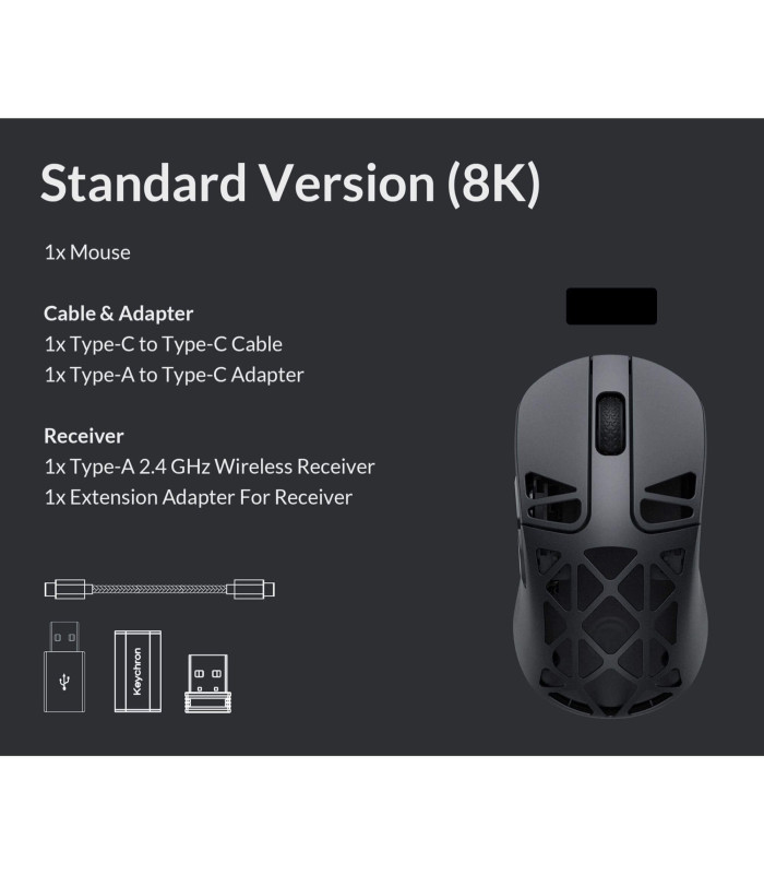 Keychron M3 Mini 8K Wireless Mouse Black MetalEdition
