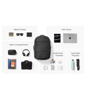 UrbanEX-T77 Laptop Backpack 22L, Black