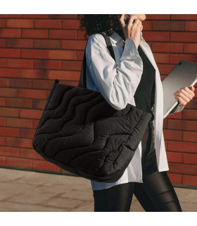 Terra-T38 Puffy Laptop Tote Bag 17.5 L, Black