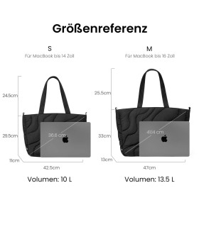 Terra-T38 Puffy Laptop Tote Bag 10 L, Black