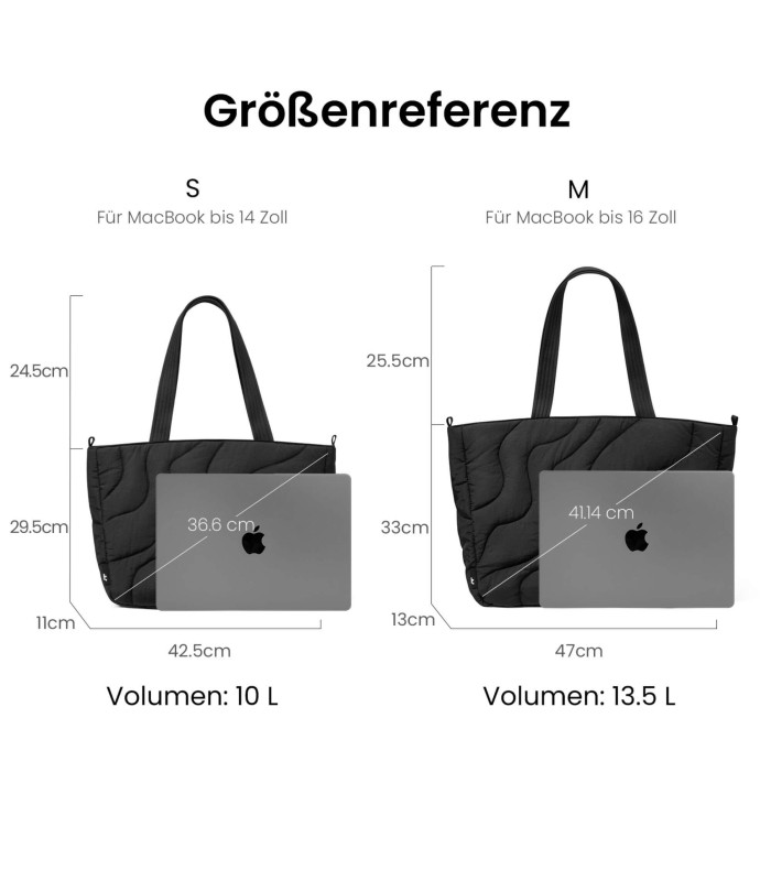 Terra-T38 Puffy Laptop Tote Bag 10 L, Black