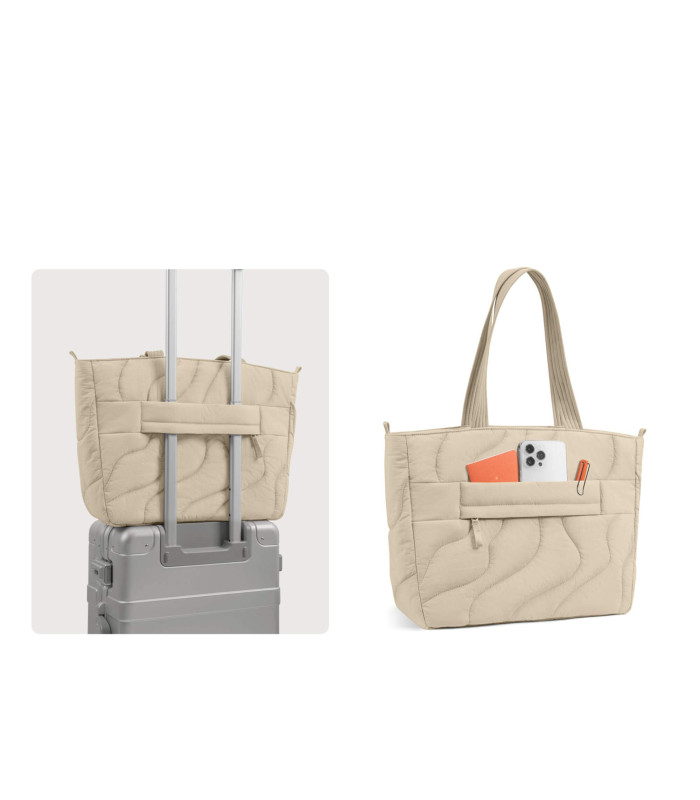 Terra-T38 Puffy Laptop Tote Bag 13.5 L, Natural Sand