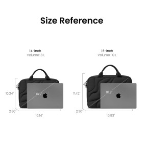 Terra-A28 (16") Puffy Laptop Carrying Bag, Black