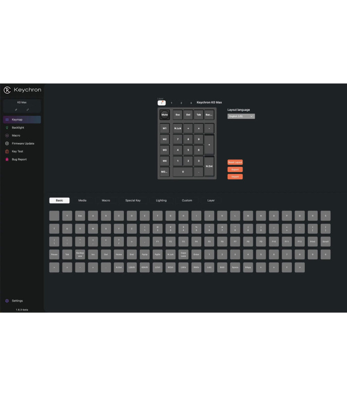 Keychron K0 Max Black QMK Brown Switch NumberPad 