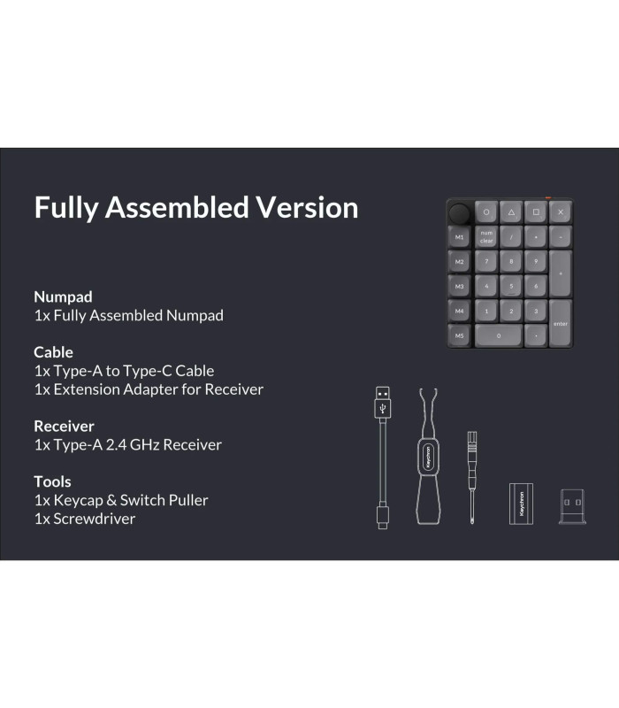 Keychron K0 Max Black QMK Brown Switch NumberPad 