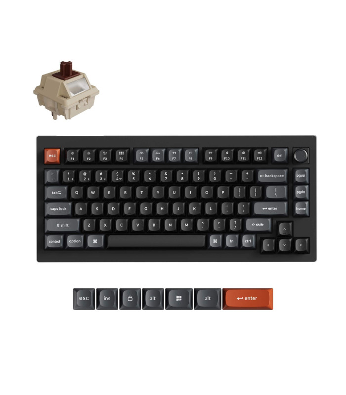 Keychron V1 Ultra Black Brown Switch (US) w/Knob