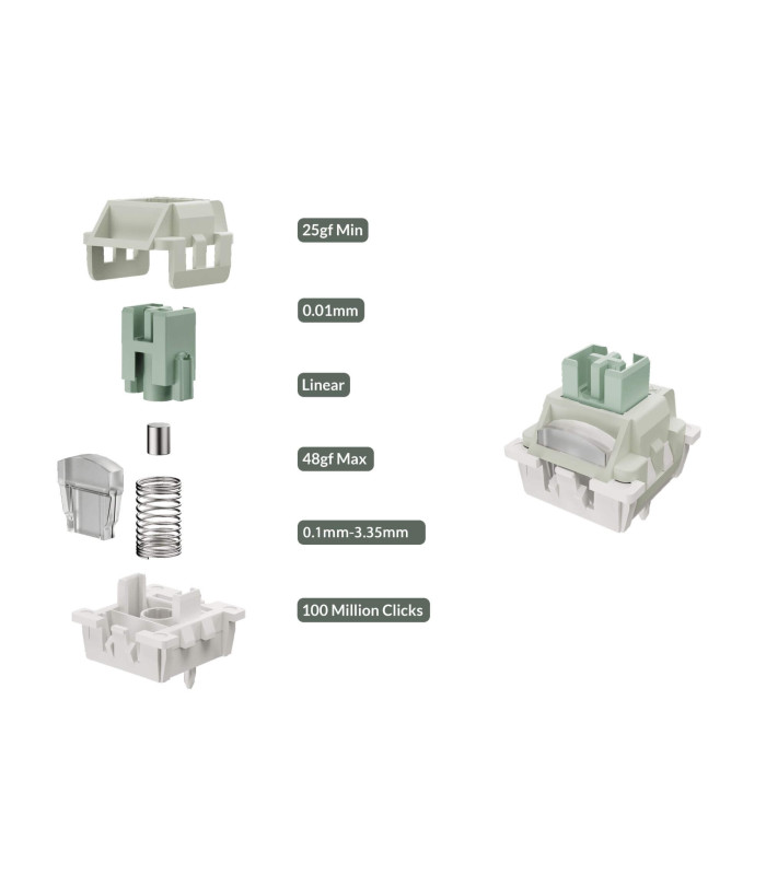 Q16 HE 8K Light Green QMK Magnetic Switch (CH)