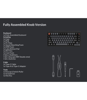 Keychron V1 8K QMK Black Red Switch (US) w/Knob