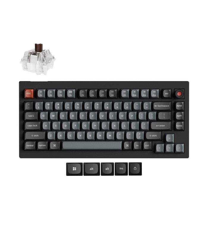 Keychron V1 8K QMK Black Brown Switch (US) w/Knob