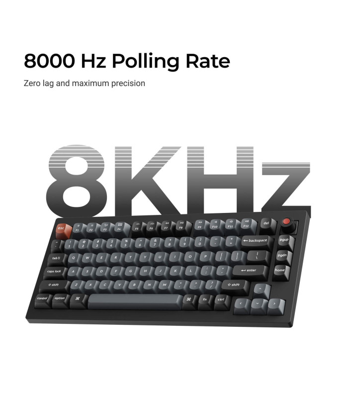 Keychron V1 8K QMK Black Brown Switch (US) w/Knob