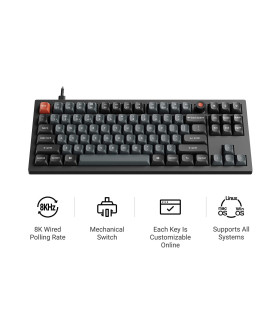Keychron V3 8K QMK Black Brown Switch (US) w/Knob