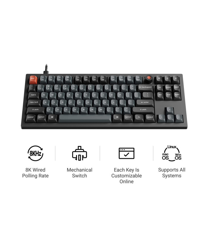 Keychron V3 8K QMK Black Red Switch (US) w/Knob
