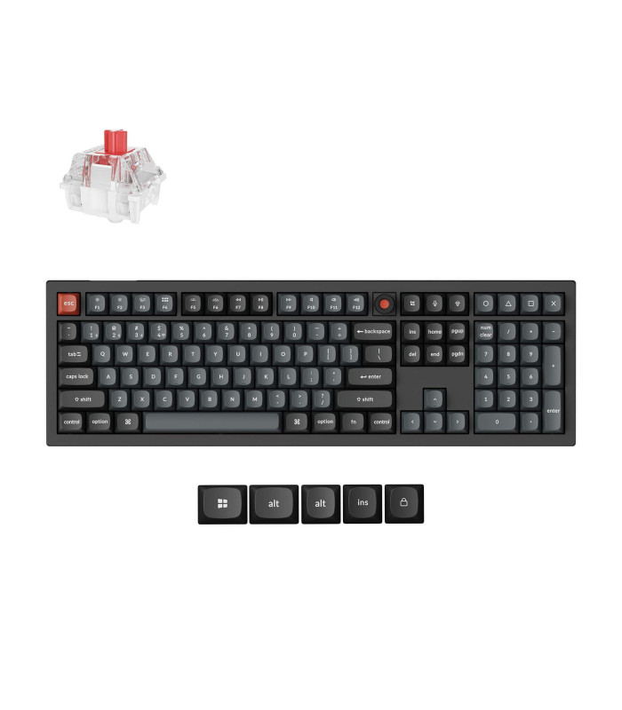 Keychron V6 8K QMK Black Red Switch (US) w/Knob