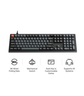 Keychron V6 8K QMK Black Red Switch (US) w/Knob