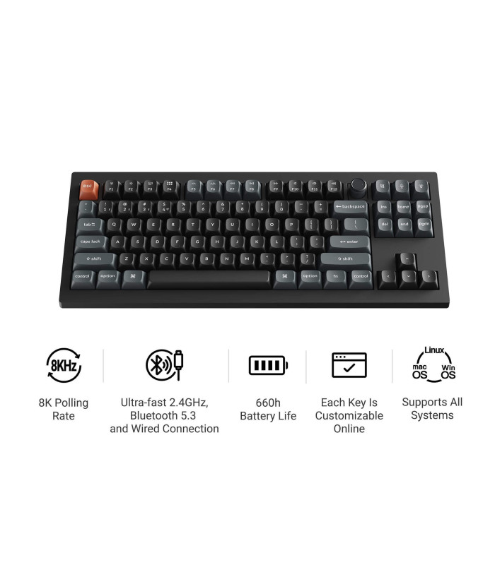 Keychron V3 Ultra 8K Black Brown Switch (US) w/Knob