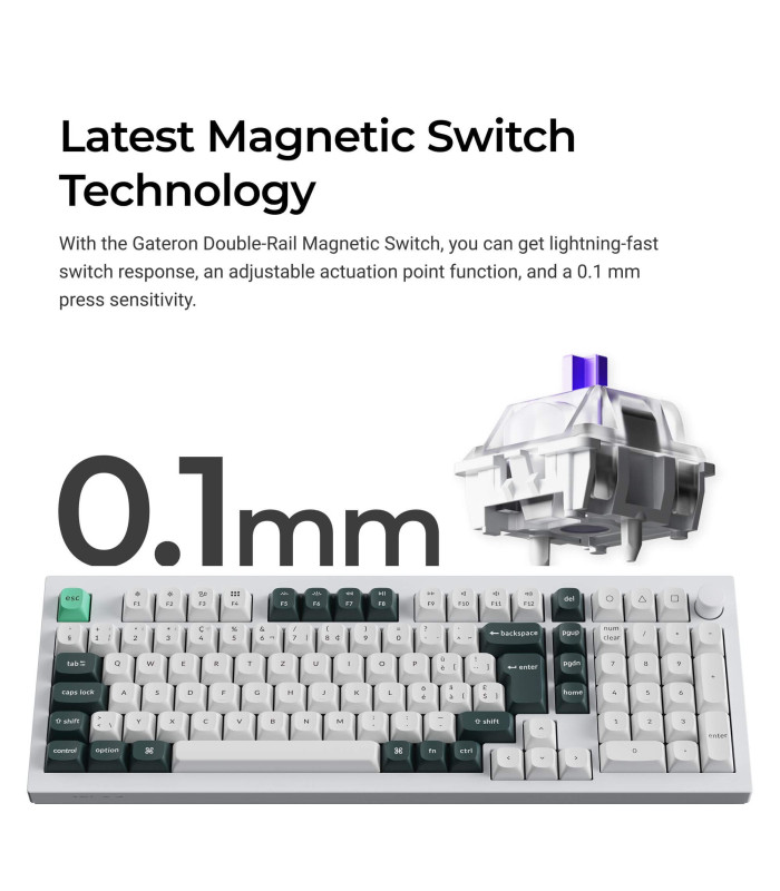 Q5 HE Shell White QMK Magnetic Switch (CH)