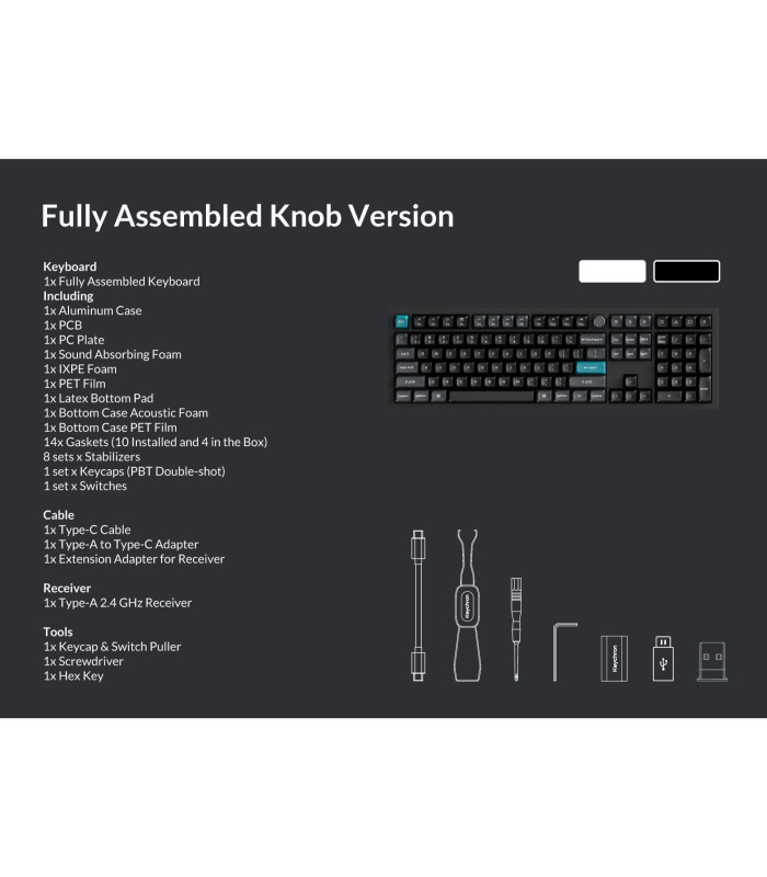 Keychron Q6 Ultra White QMK Brown Switch (US) Knob