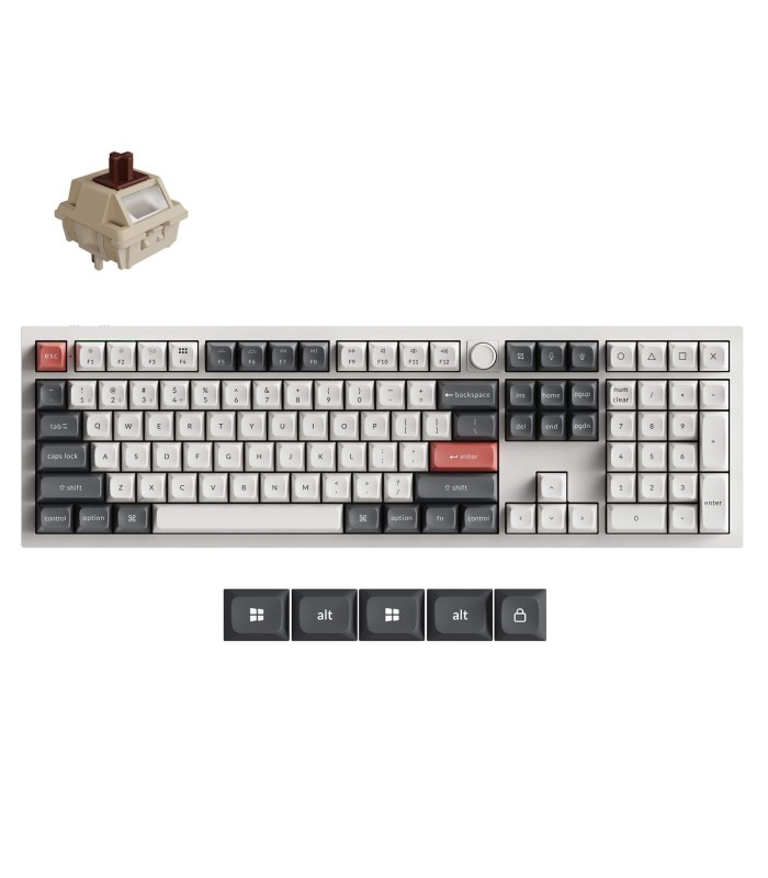 Keychron Q6 Ultra White QMK Brown Switch (US) Knob