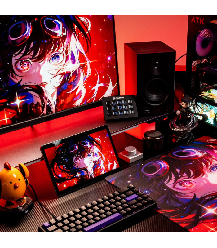 ATK Tempered Glass Mouse Pad-Red
