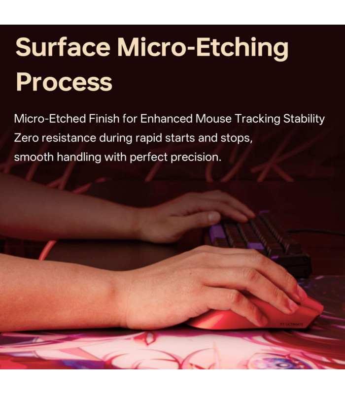 ATK Tempered Glass Mouse Pad-Red