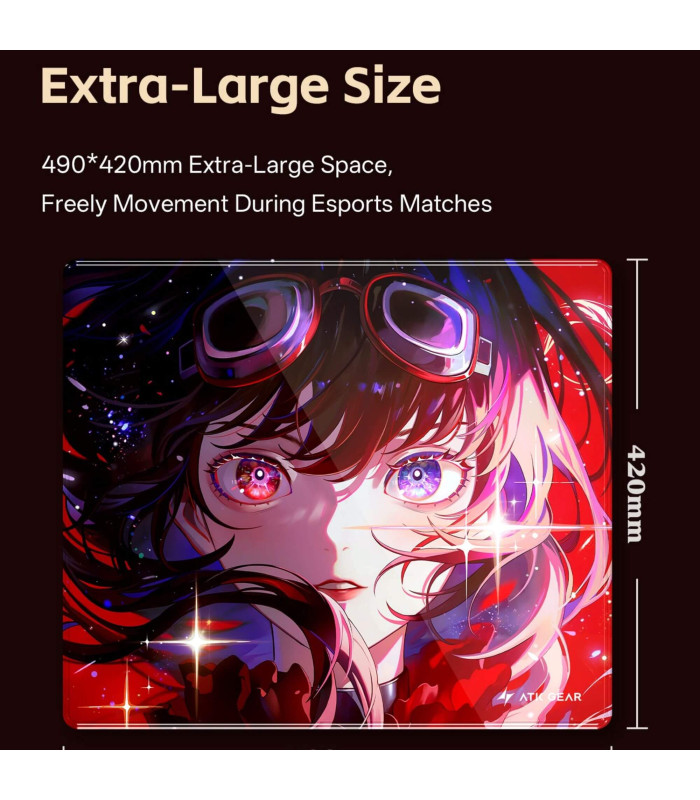 ATK Tempered Glass Mouse Pad-Red