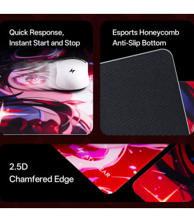 ATK Tempered Glass Mouse Pad-Red