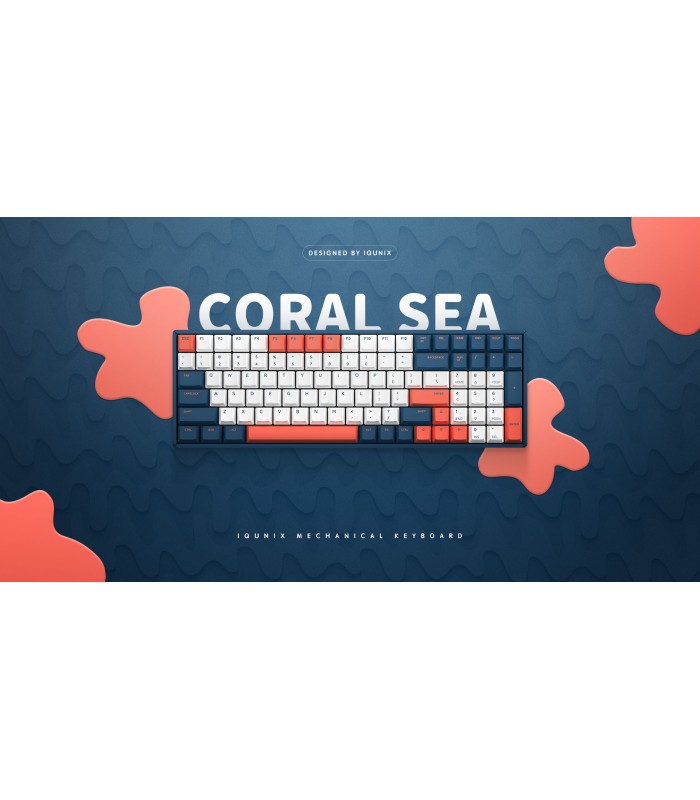 IQUNIX  F96 Coral Wireless RGB Cherry MX Blue