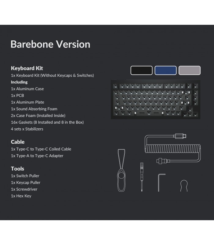 Keychron Q1 QMK Hot-Swap Barebone ISO Space Grey