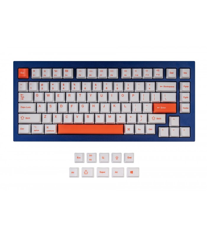 Keychron K2/Q1 PBT Orange White Keycaps Set (US)