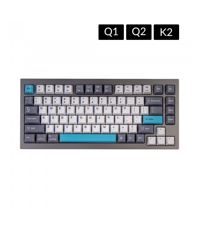 Keychron K2/Q1 PBT Grey White Keycaps Set (US)