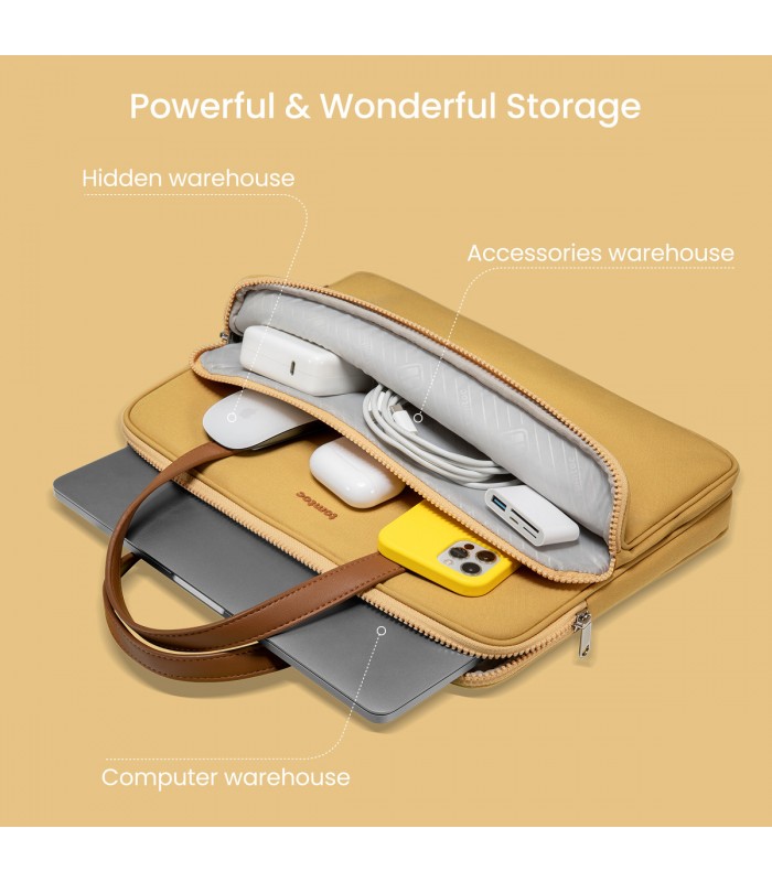 tomtoc Premium H21 Lady Briefcase Handbag, Yellow