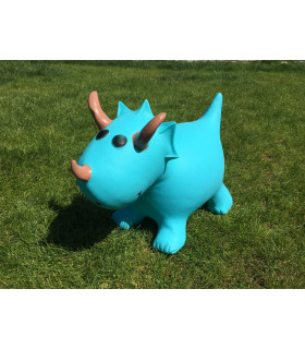 Happy Hopperz - Turquoise Triceratops Dino