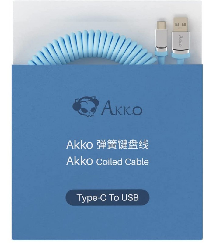 Akko Coiled Aviator Cable Blue
