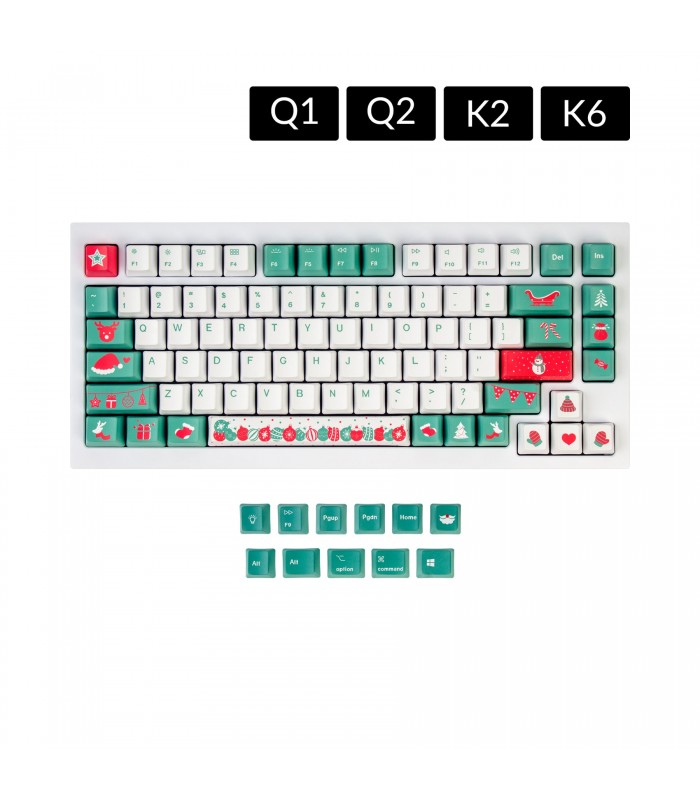 Keychron K2/Q1 PBT Christmas Tree Keycaps Set (US)