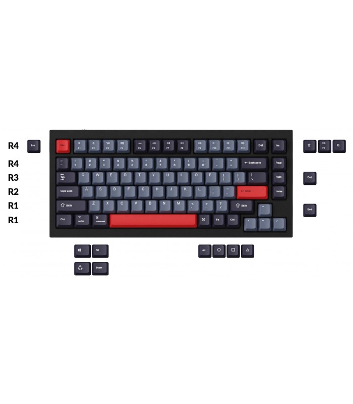 Keychron K2/Q1 PBT Dolch Red Keycaps Set (US)