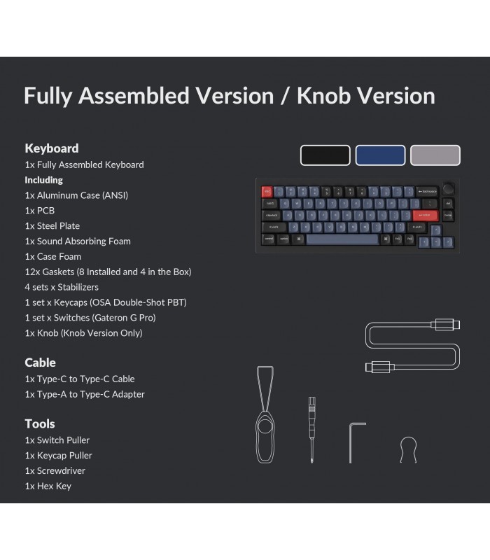 Keychron Q2 Black QMK Red Switch (US) w/Knob
