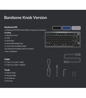 Keychron Q1 QMK  Barebone ISO Space Grey w/Knob 