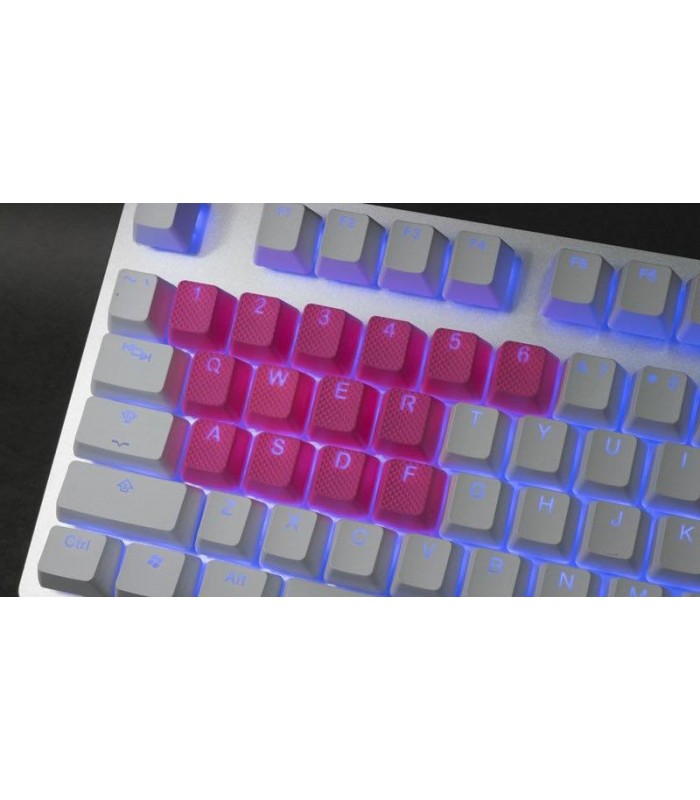 Tai-Hao 18-Key Rubber Keycap Set Neon Pink