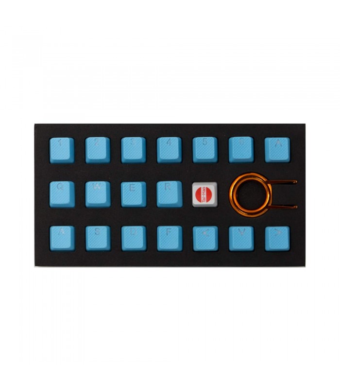 Tai-Hao 18-Key Rubber Keycap Set Neon Blue