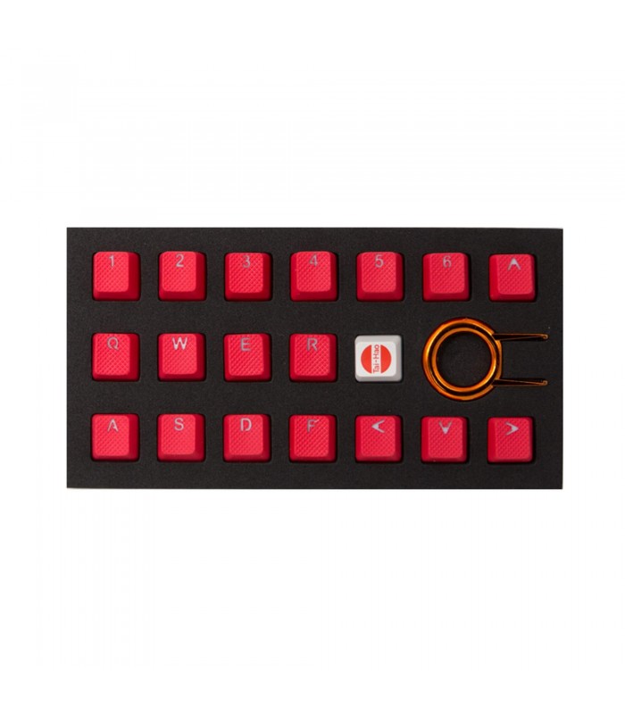 Tai-Hao 18-Key Rubber Keycap Set Red