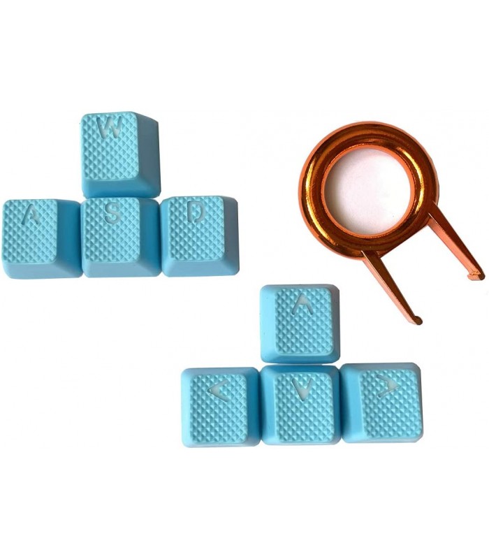 Tai-Hao 8-Key Rubber Keycap Set Neon Blue