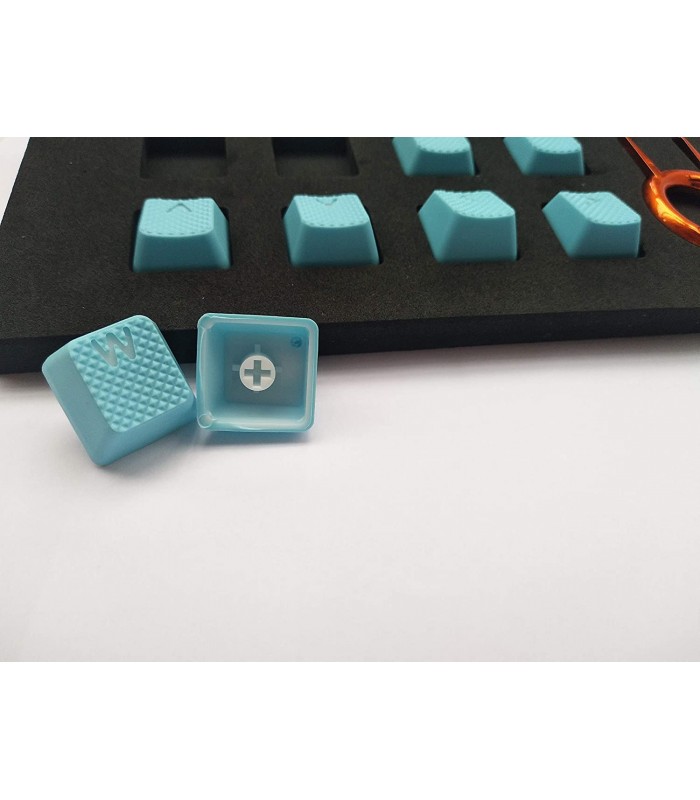 Tai-Hao 8-Key Rubber Keycap Set Neon Blue