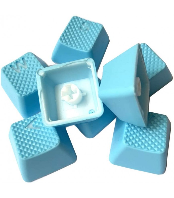 Tai-Hao 8-Key Rubber Keycap Set Neon Blue