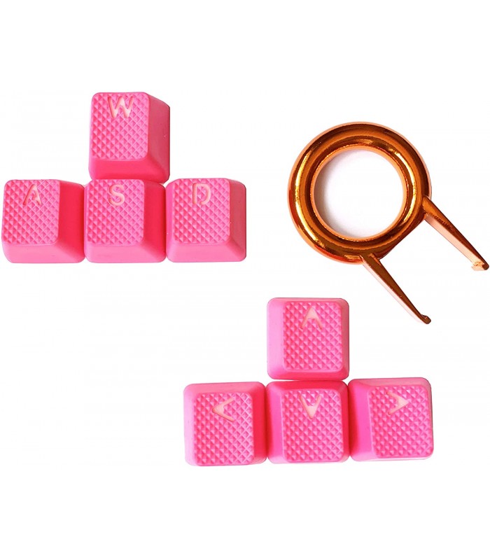 Tai-Hao 8-Key Rubber Keycap Set Neon Pink